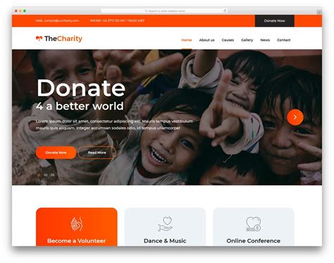 charity website templates